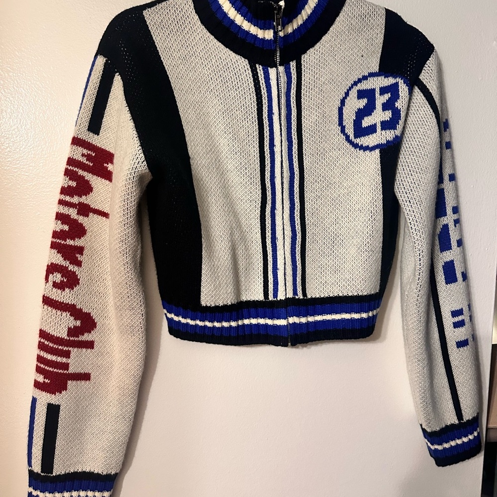 Blue and White Women's Sweater